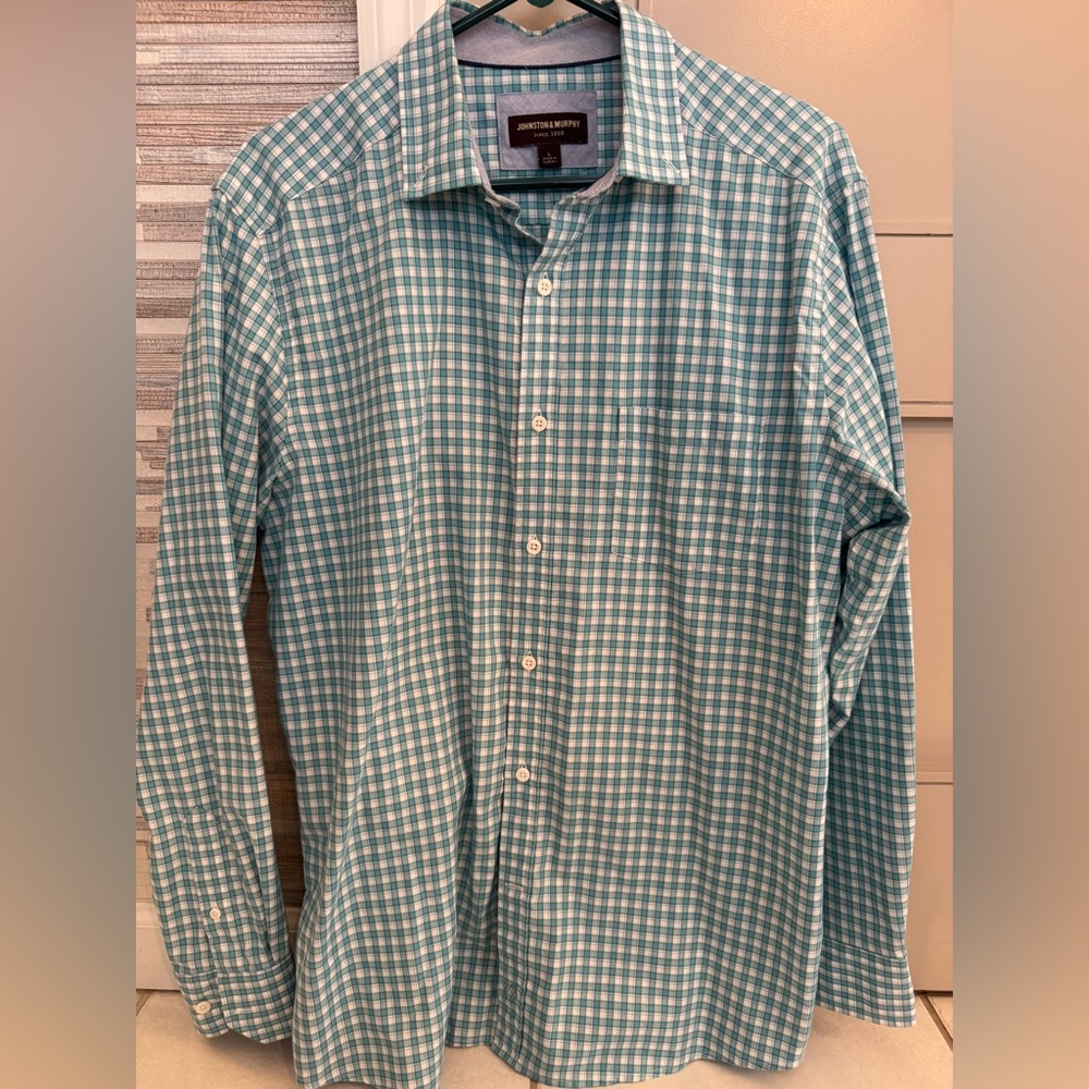 Johnston & Murphy Plaid Button Down